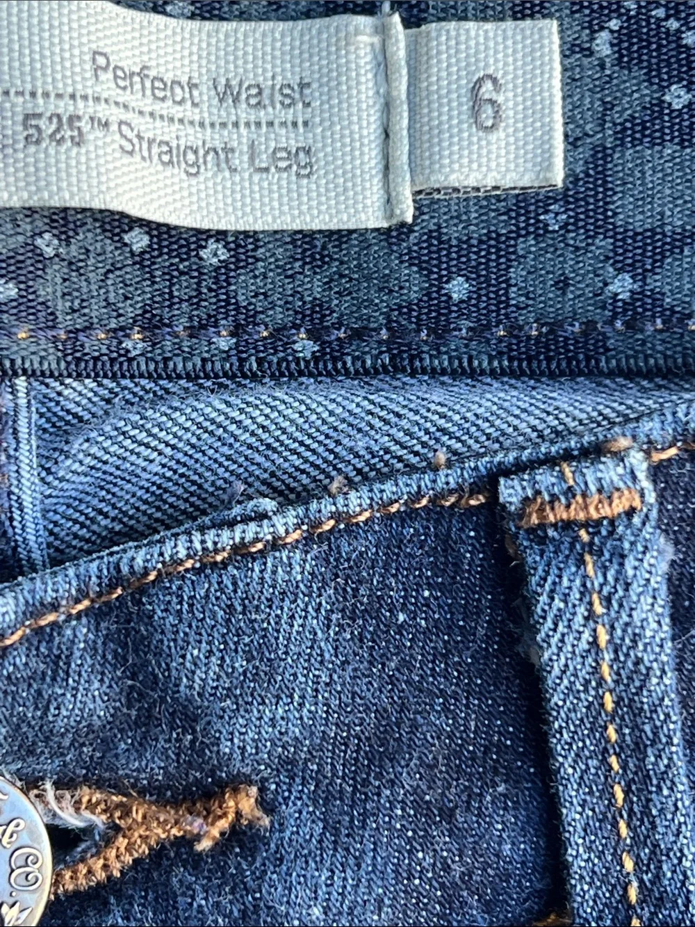 Levi’s Strauss Perfect Waist 525 Straight Leg Dark blue Jeans - very good . - Picture 4 of 6